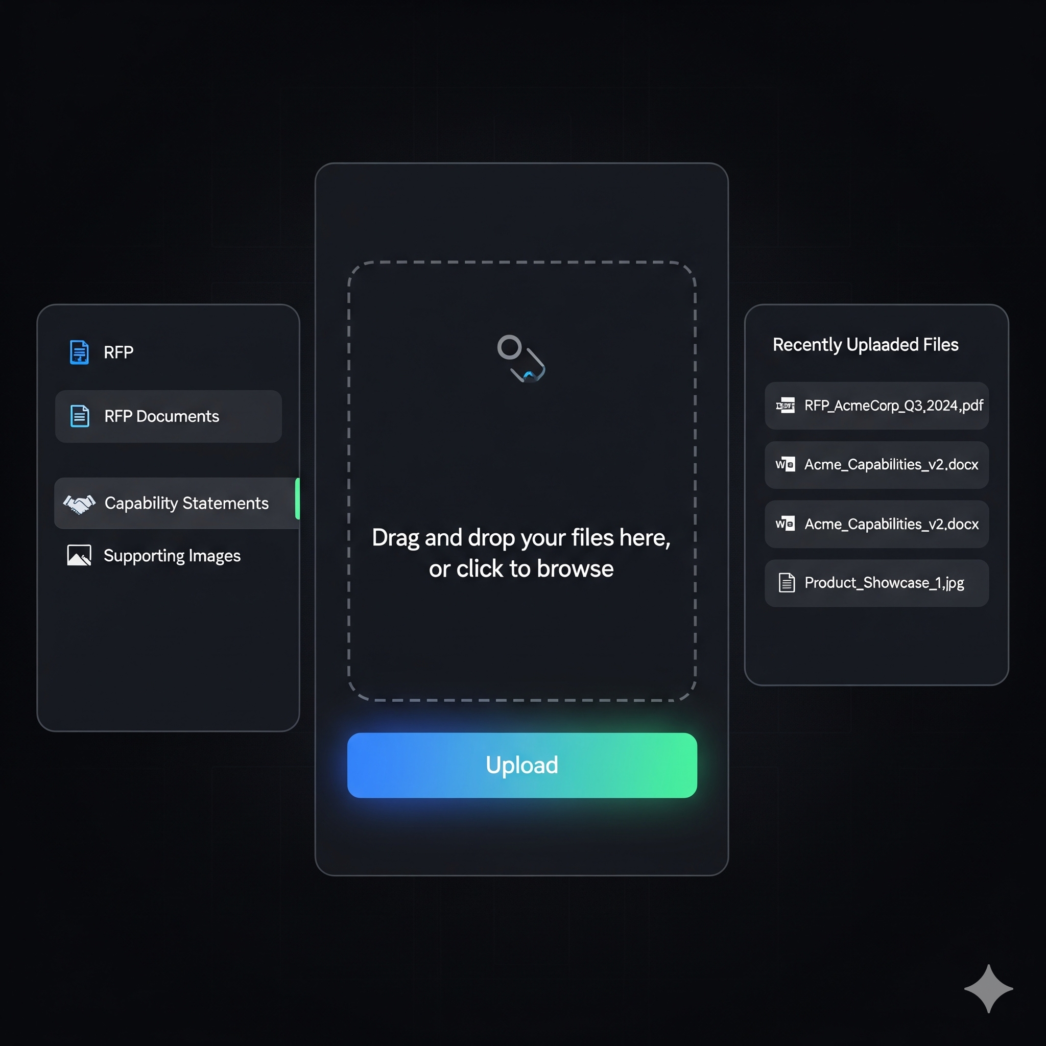 Upload step visualization